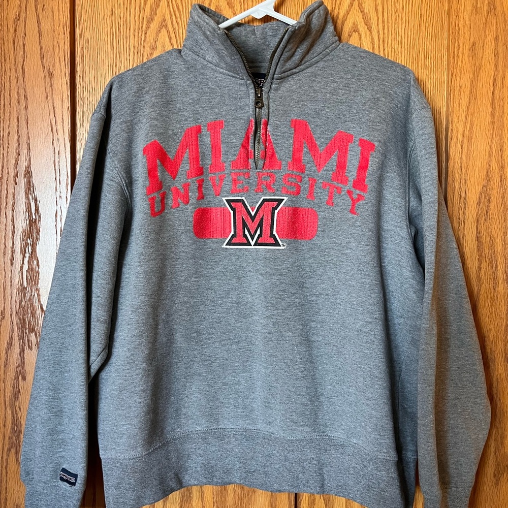 Jansport Gray Sweatshirt with Logo Patch
